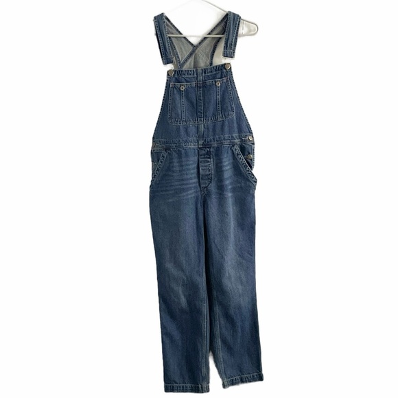 We the Free Denim Bib Overalls Size 26 Blue Jeans Cotton Festival Boho Hippie - Picture 1 of 10